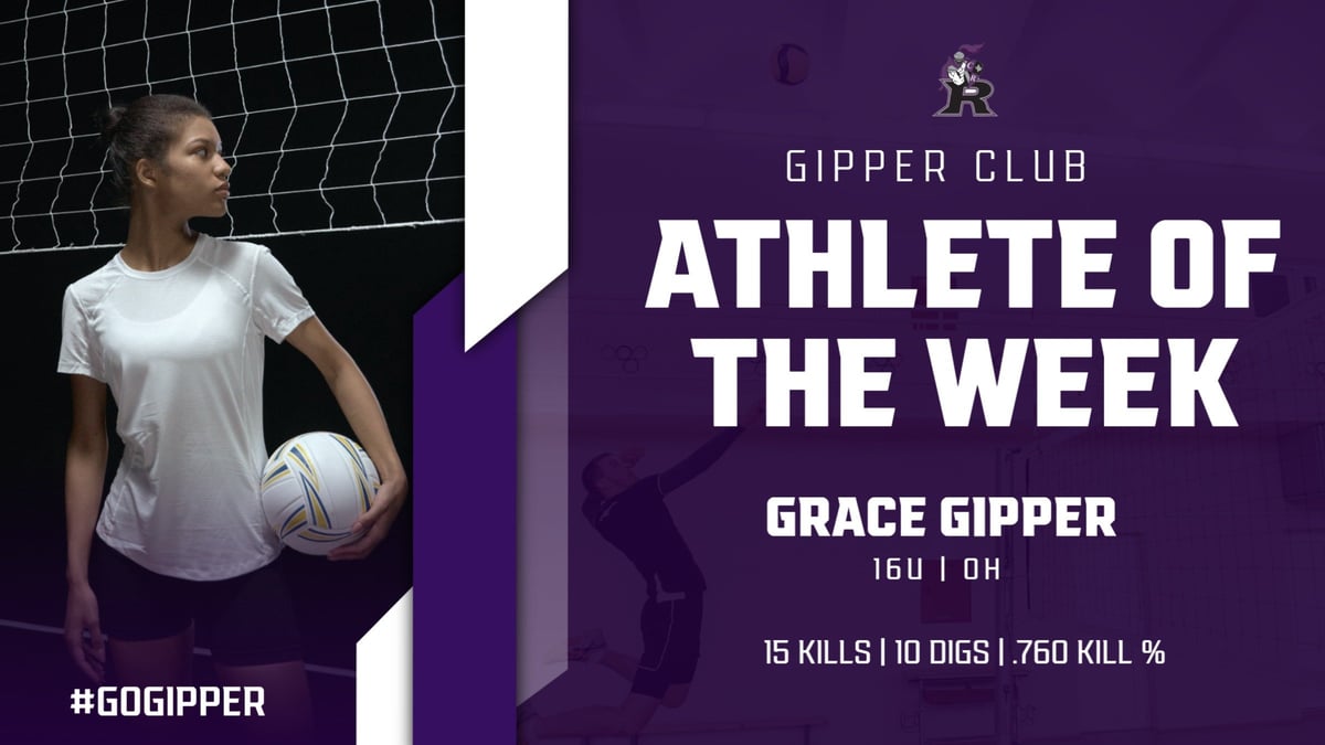 purple & black volleyball Award Graphic Template showing player of the week, created with award graphic template.