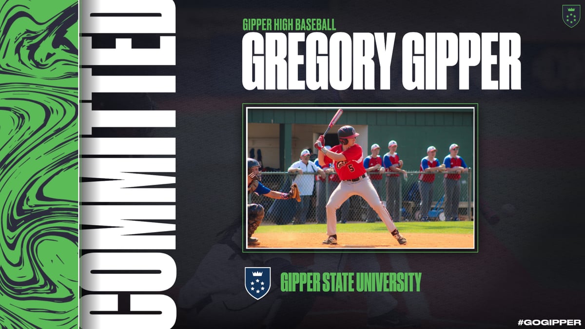 Baseball Commitment Graphic Template showing a baseball player in action along with text stating that they are committed to a university/ college.