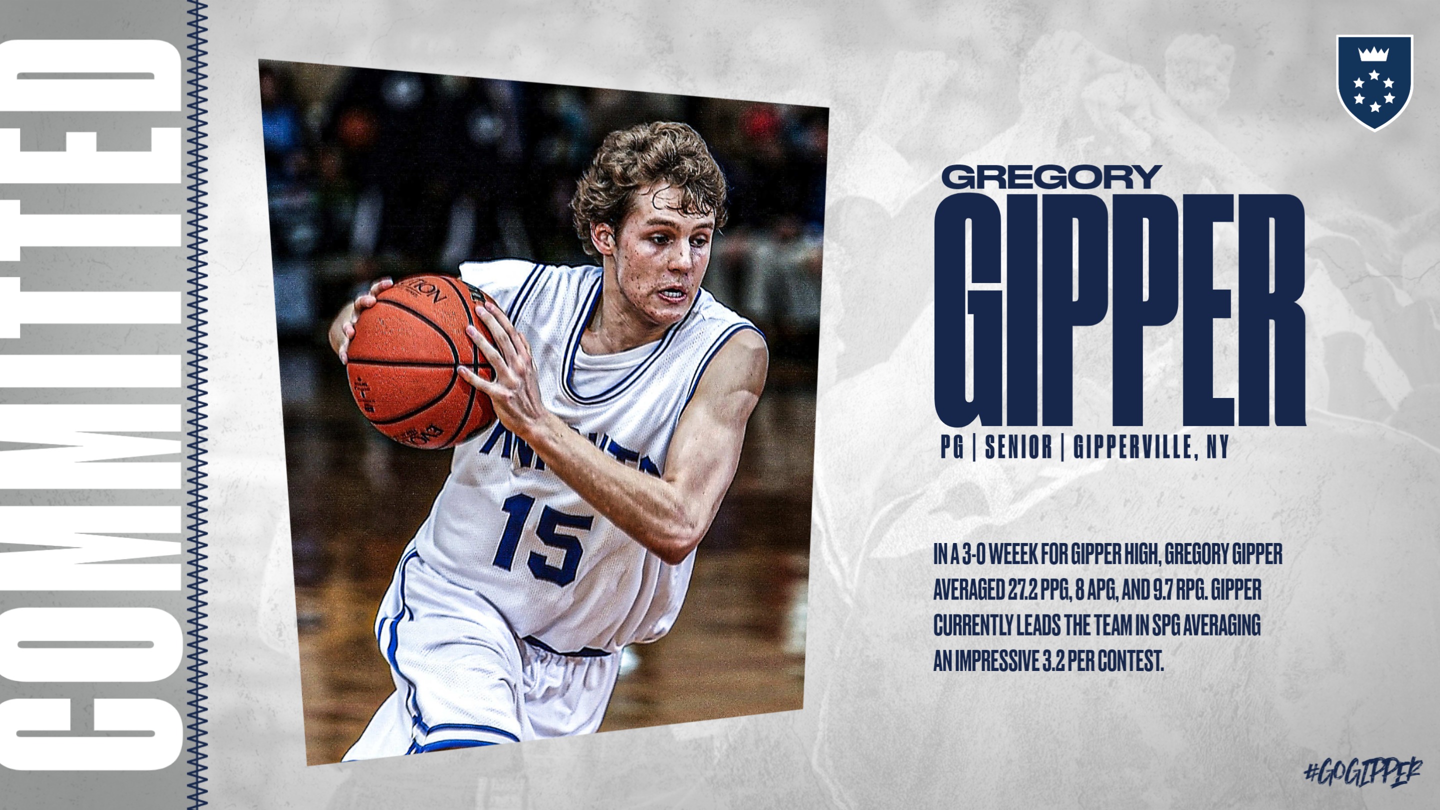 Basketball Commitment Graphic Template showing a basketball player in action along with text stating that they are committed to a university/ college.
