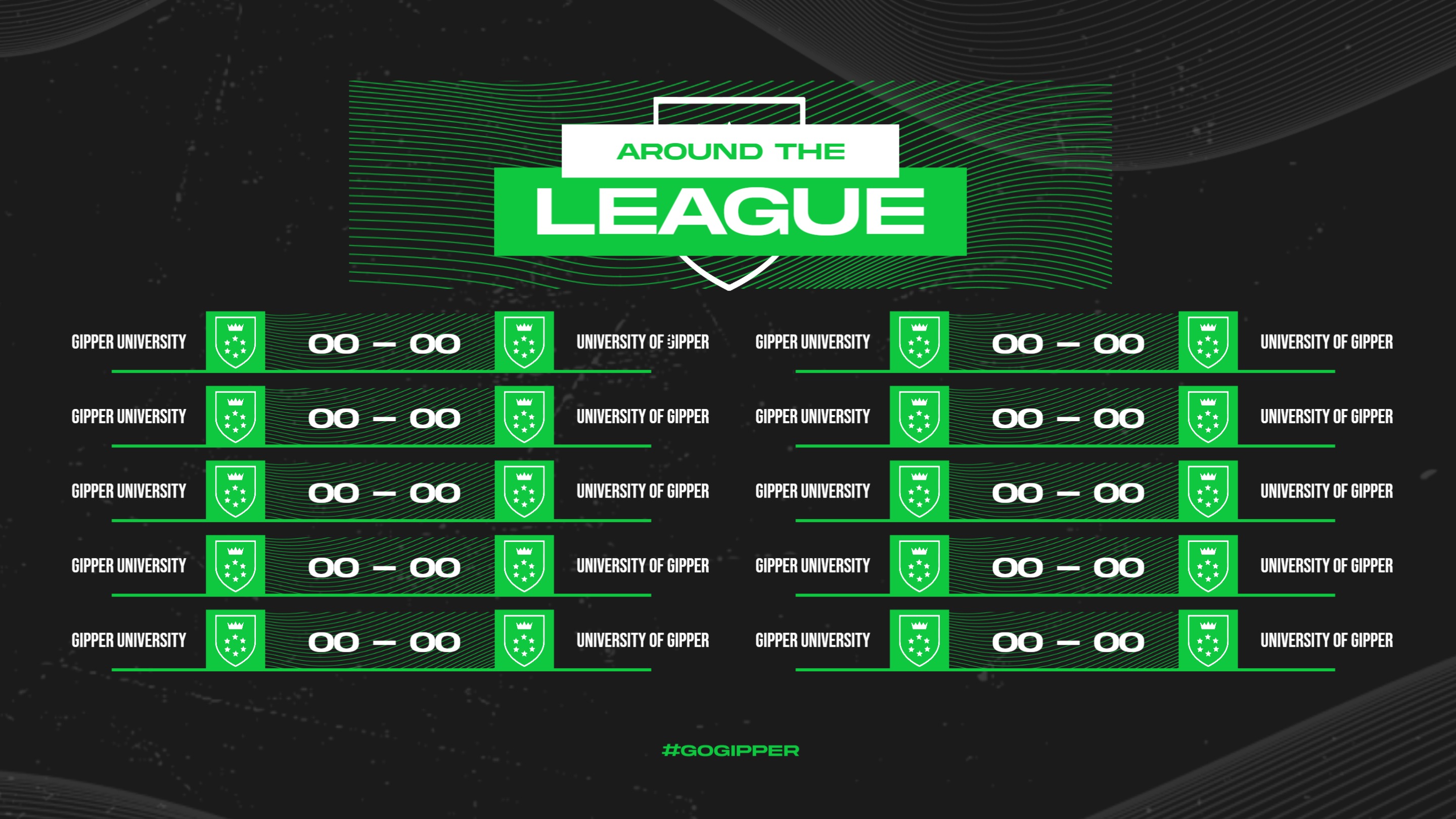 sports league final Score Graphic Template showing a large scoreboard with conference wide score updates shown.