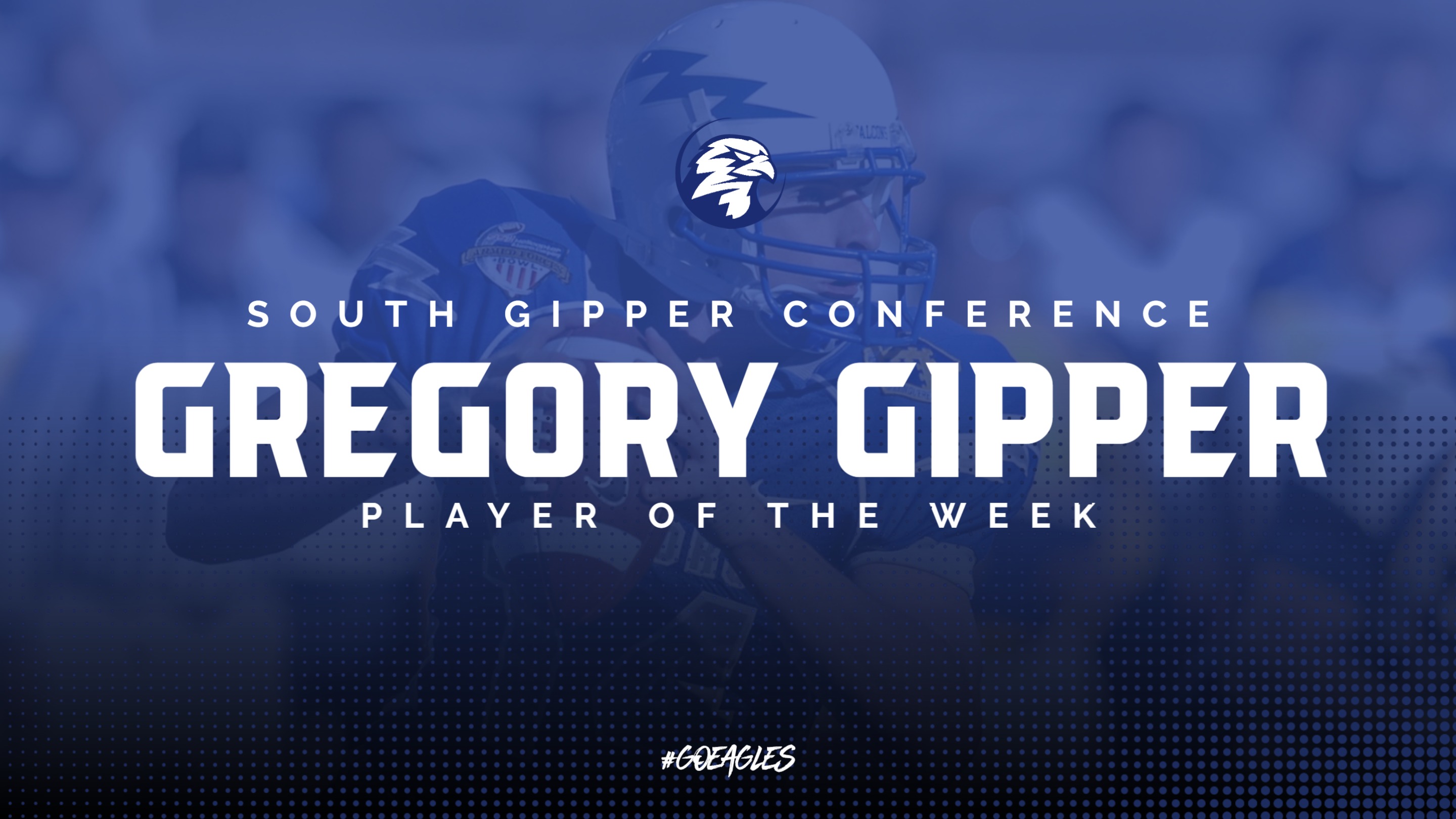 football Player of the Week Graphic Template showing a football players in action in the background.
