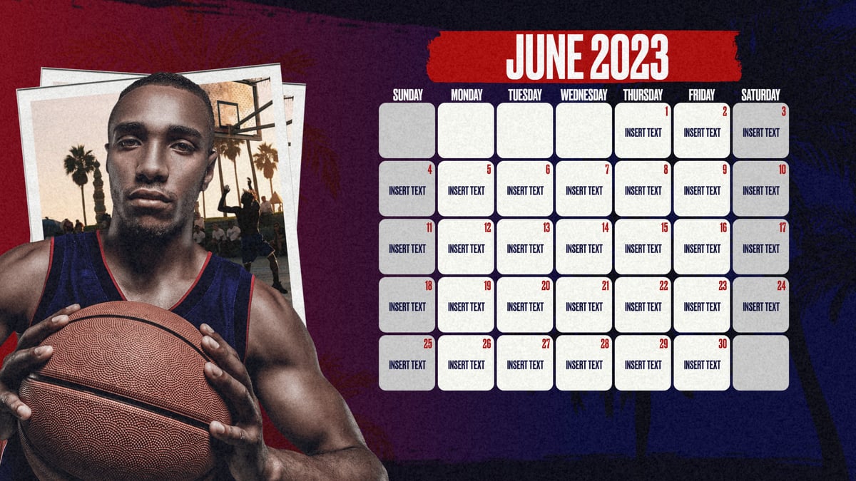 Basketball Calendar Graphic Template