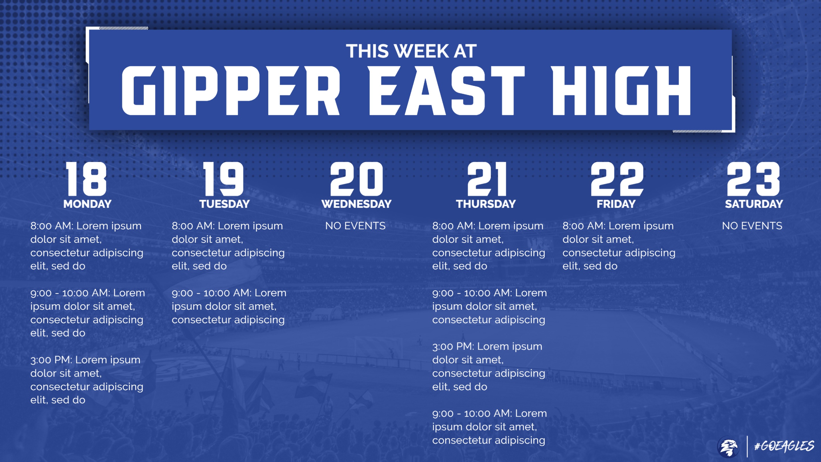 Weekly Athletic Schedule Graphic Template