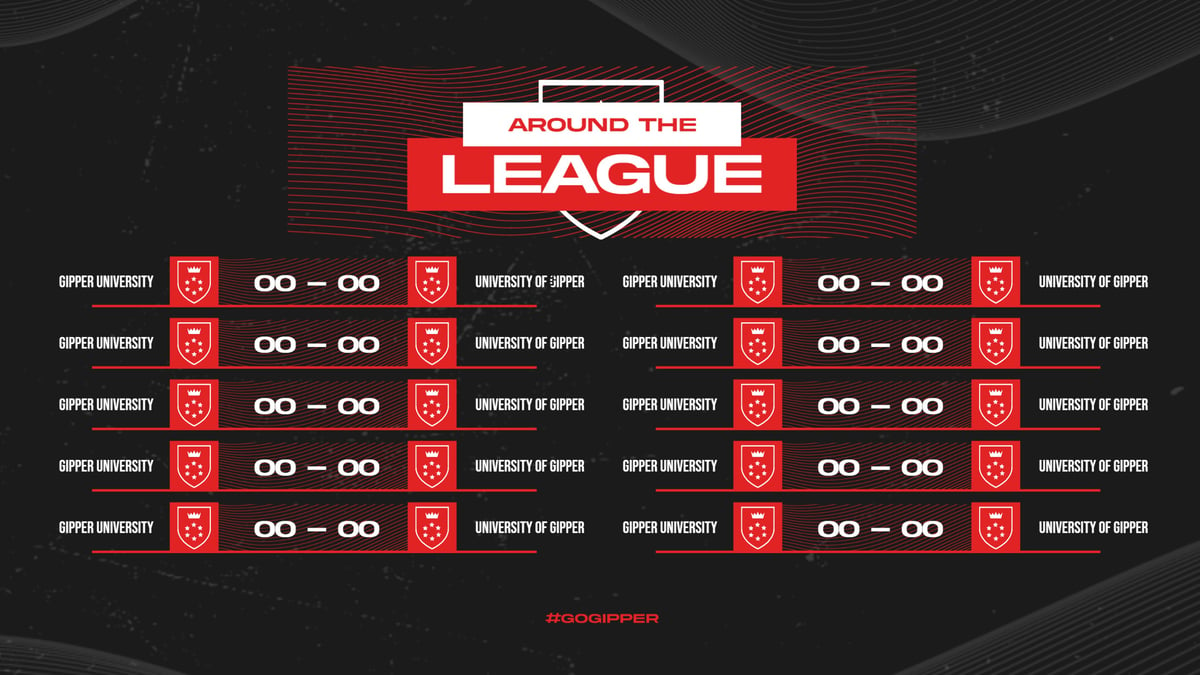 league Scoreboard Graphic Template showing around the league updates, scores and stats