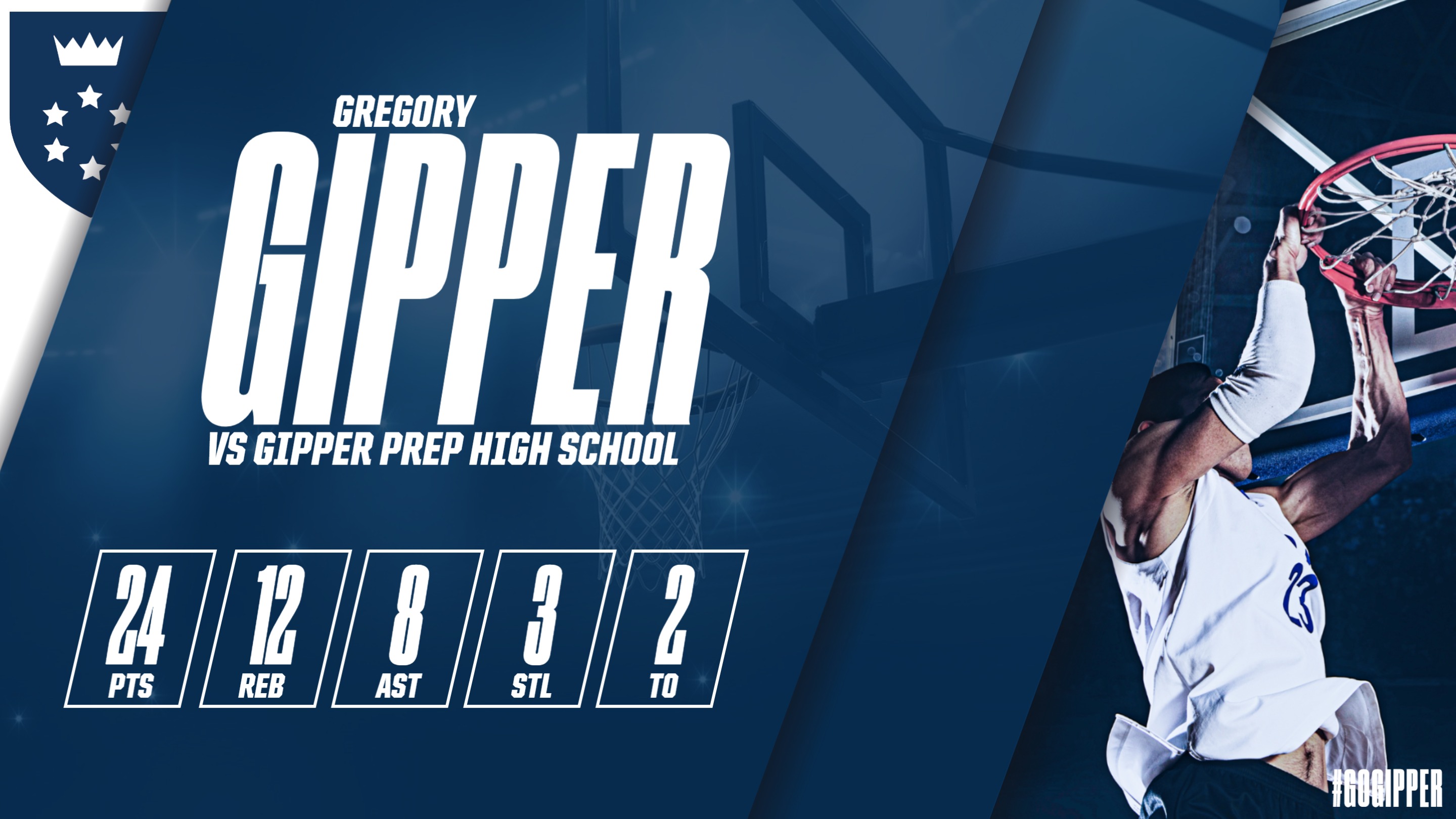 basketball Player Stat Graphic Template showing basketball player in action and stats from games.